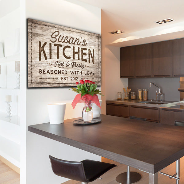 Personalized Kitchen - Seasoned With Love Canvas Wall Art – Kitchen Wall Decor