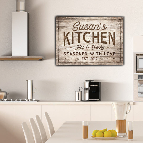 Personalized Kitchen - Seasoned With Love Canvas Wall Art – Kitchen Wall Decor