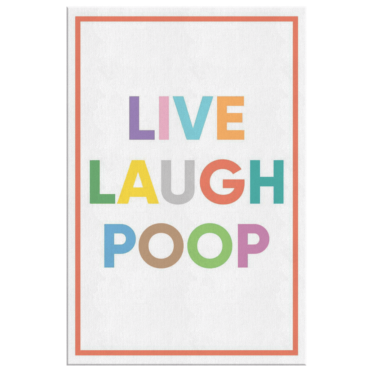 Live Laugh Poop Canvas Wall Art – Funny Bathroom Decor