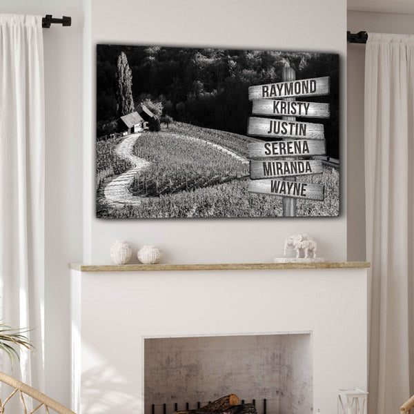 Personalized Names Heart-Shaped Lane Canvas Wall Art – Couple Gift