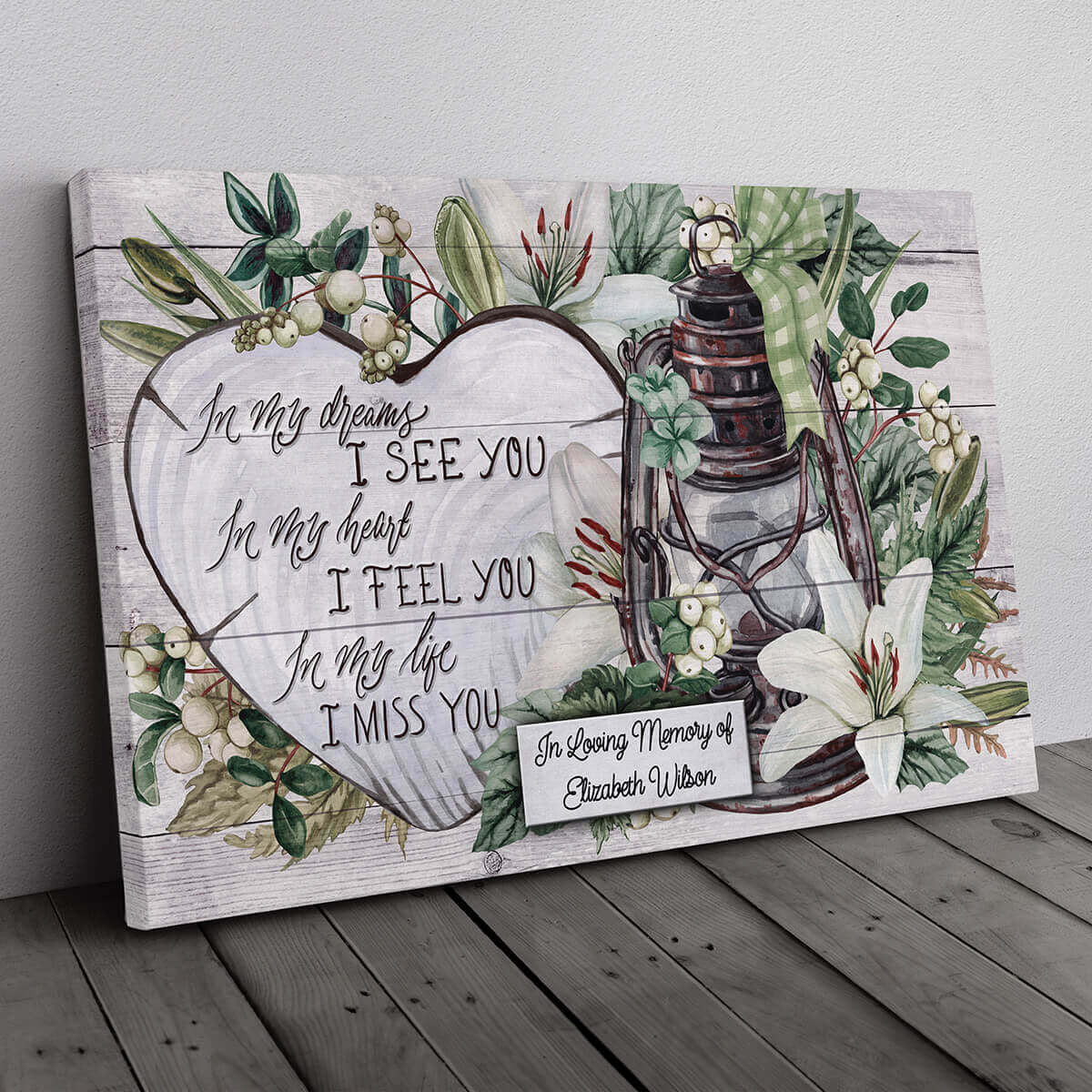 Personalized I See You, Feel You, Miss You Memorial Canvas Wall Art – Memorial Gift