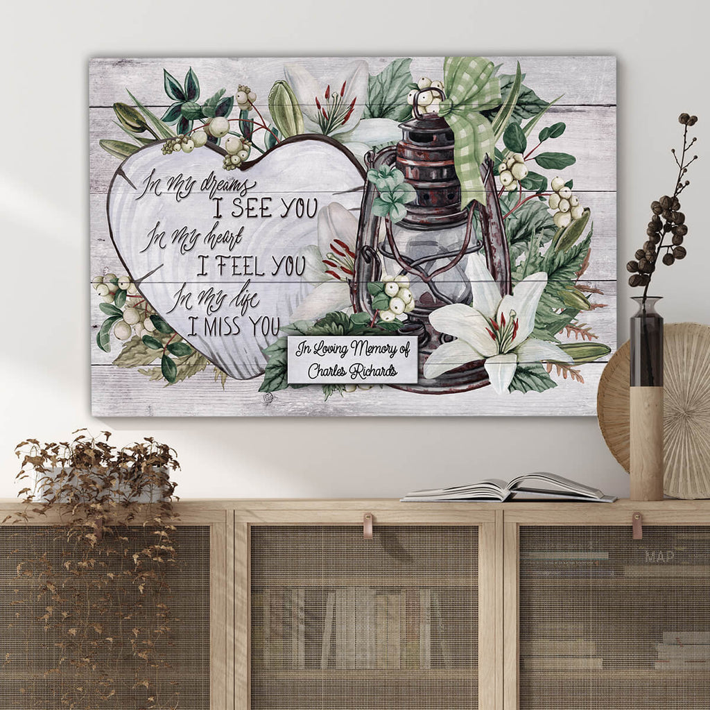 Personalized I See You, Feel You, Miss You Memorial Canvas Wall Art – Memorial Gift