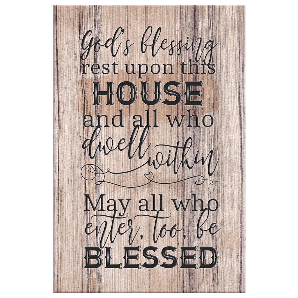 God's Blessing Rest Upon This House Canvas Wall Art – Christian Wall Decor
