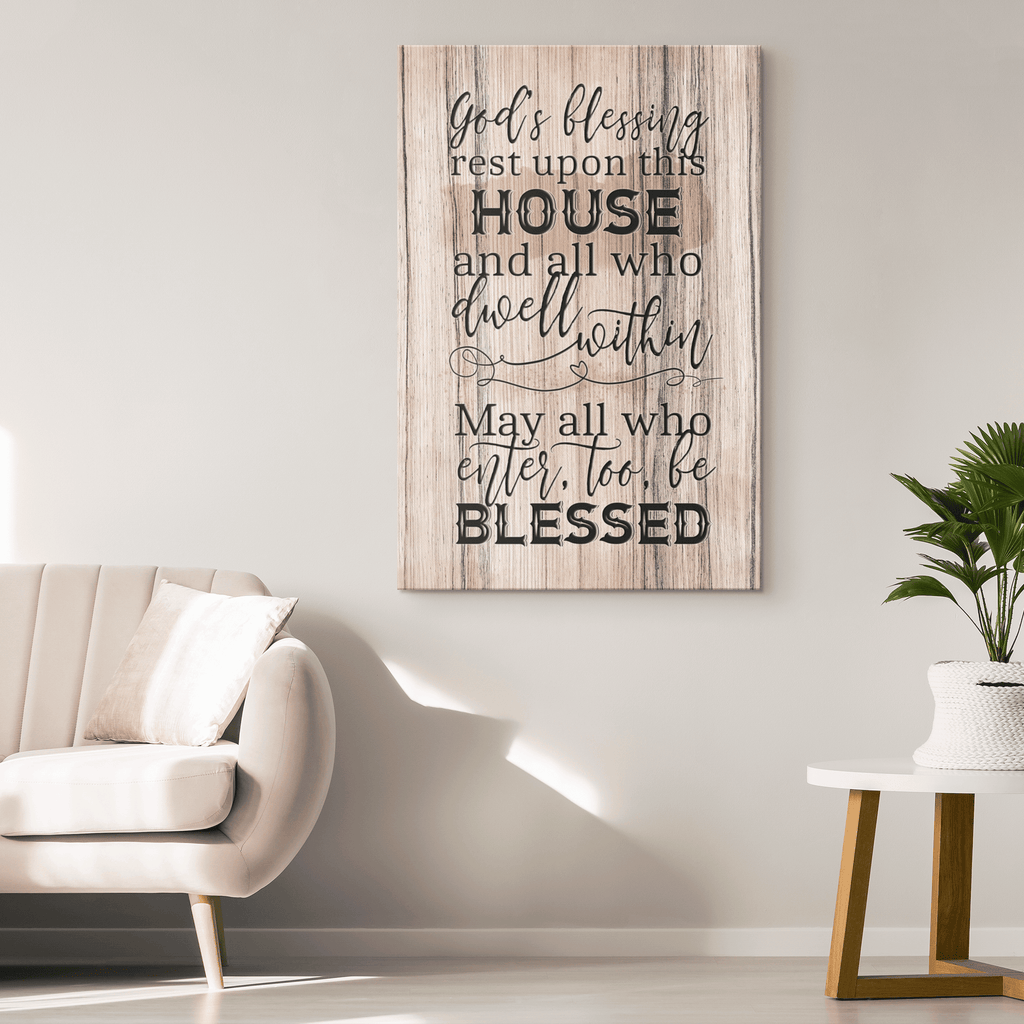 God's Blessing Rest Upon This House Canvas Wall Art – Christian Wall Decor