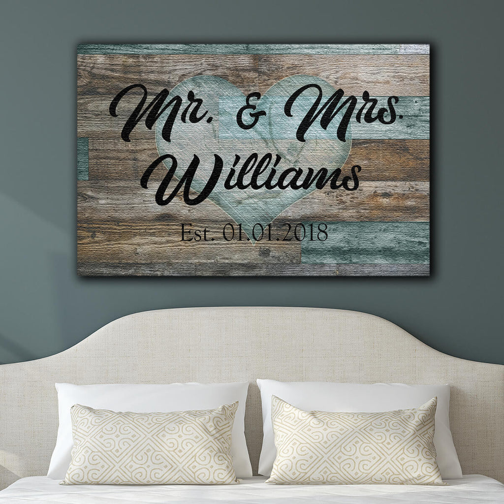 Personalized Mr & Mrs Canvas Wall Art – Wedding Gift