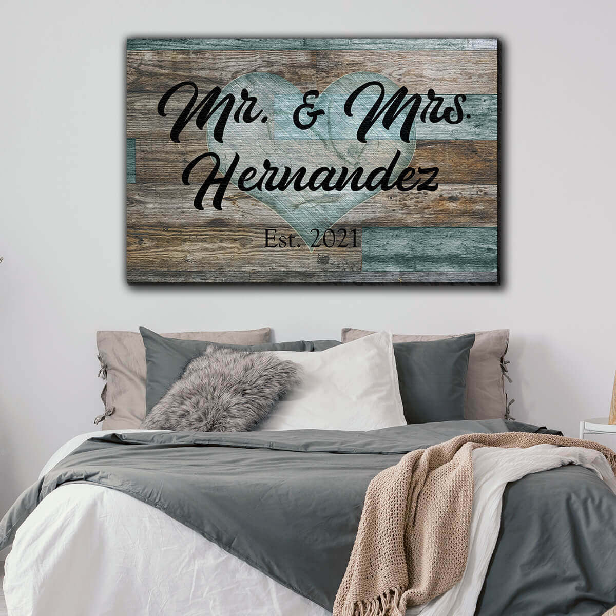 Personalized Mr & Mrs Canvas Wall Art – Wedding Gift