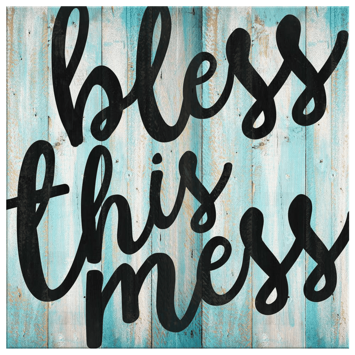 Bless This Mess Canvas Wall Art – Family Home Decor