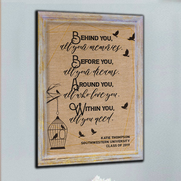 Personalized Inspirational Graduation Canvas Wall Art – Graduation Gift