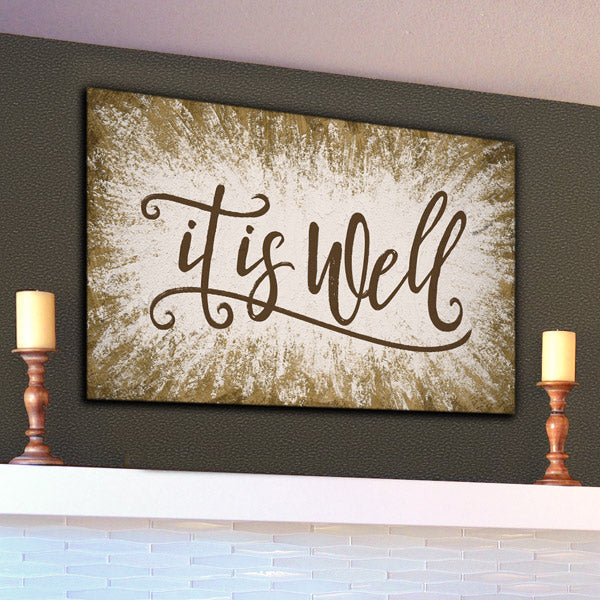 It Is Well Canvas Wall Art – Christian Wall Decor