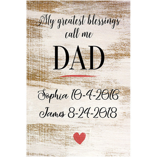 Personalized My Greatest Blessings Call Me Canvas Wall Art – Gift for Grandparents
