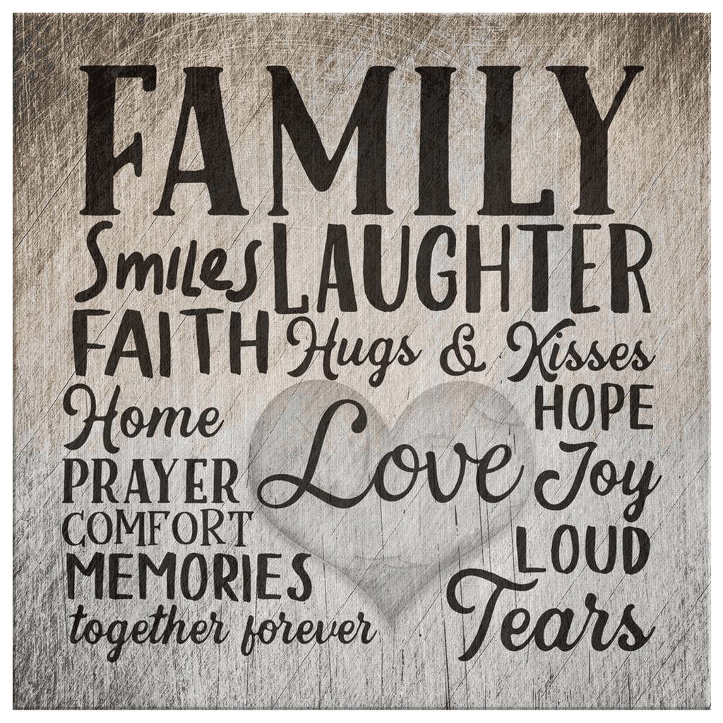 Family - Smile Laughter Love Canvas Wall Art – Family Home Decor