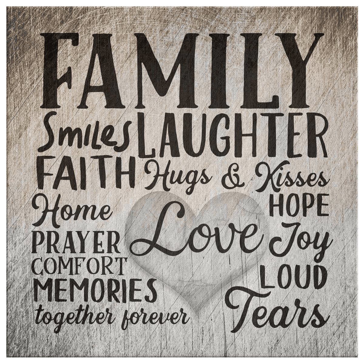 Family - Smile Laughter Love Canvas Wall Art – Family Home Decor