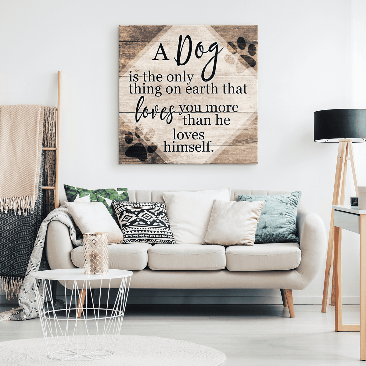 A Dog Loves You More Than He Loves Himself Canvas Wall Art – Pet Lover Gift