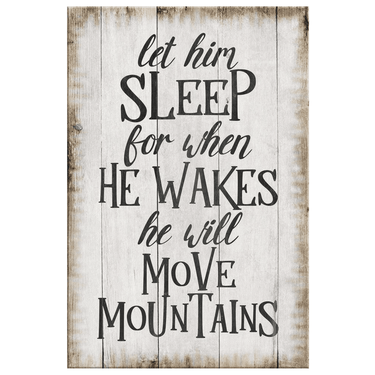 Let Him Sleep Rustic Canvas Wall Art – Christmas Decor