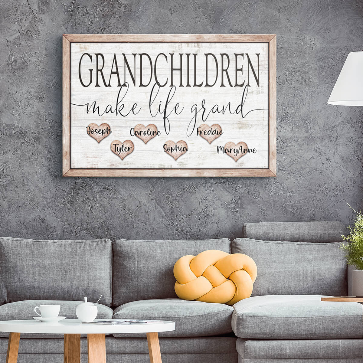 Personalized Grandchildren Make Life Grand Canvas Wall Art – Gift for Grandparents