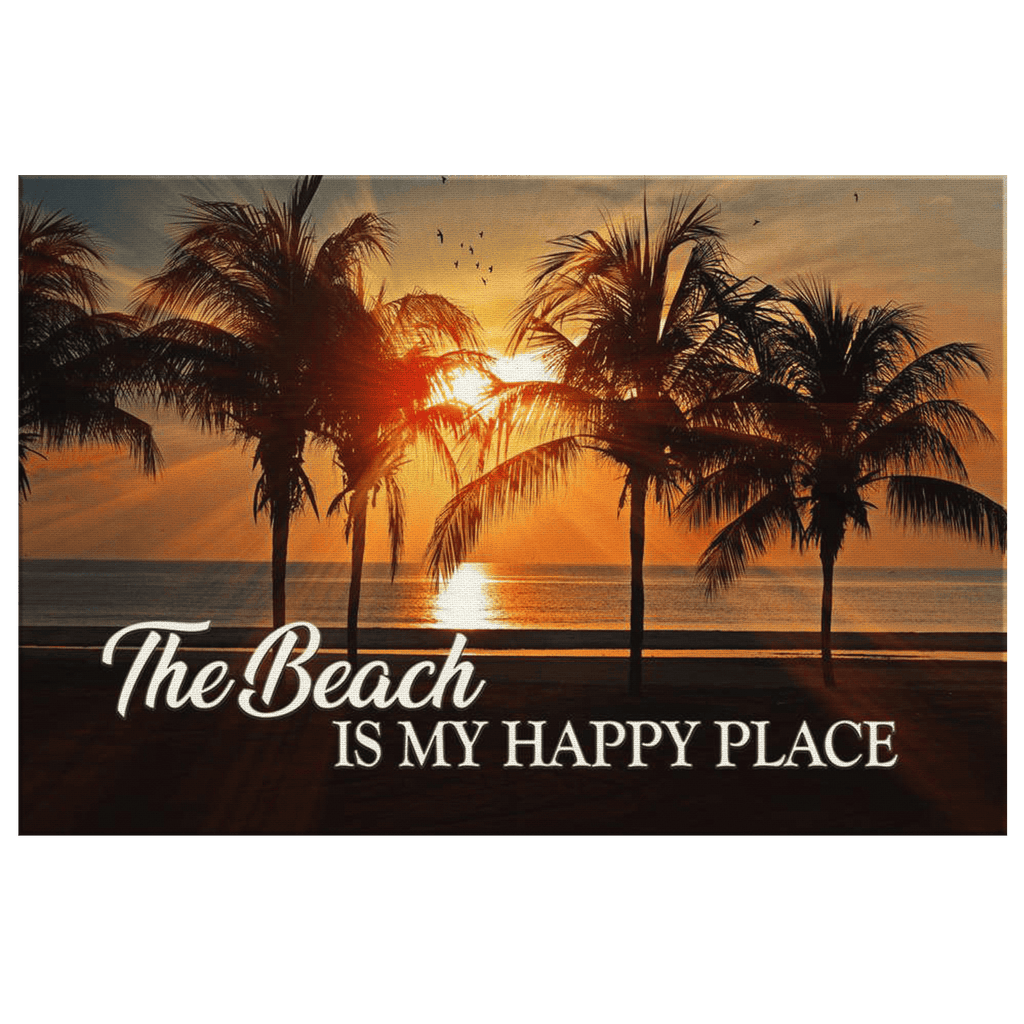 The Beach - My Happy Place Canvas Wall Art – Beach House Decor