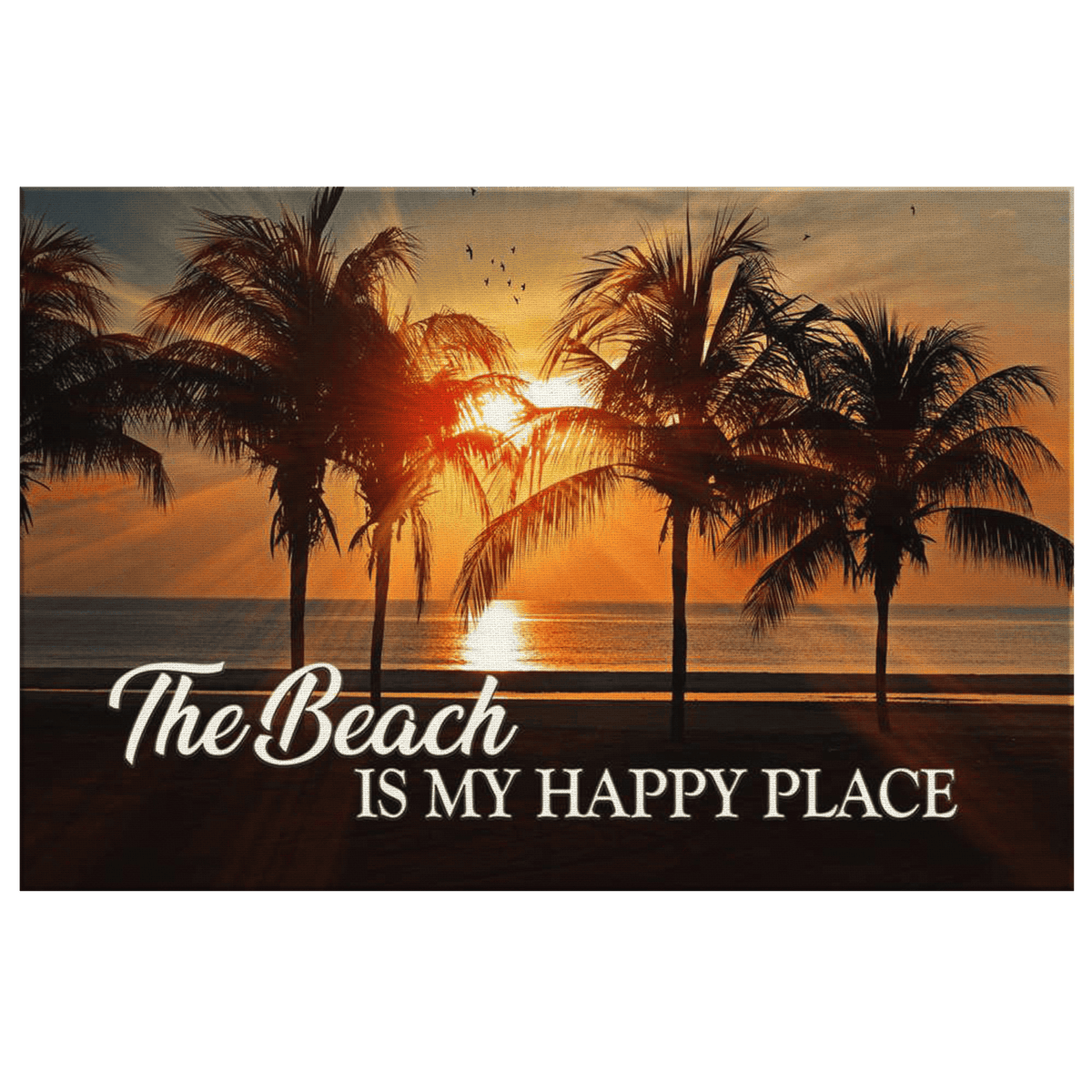 The Beach - My Happy Place Canvas Wall Art – Beach House Decor