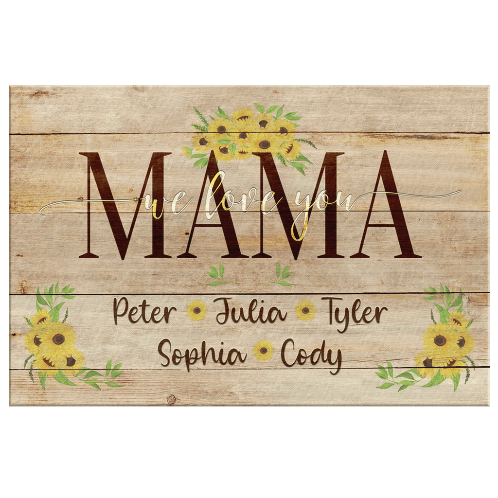 Personalized Mama - We Love You Canvas Wall Art – Gift for Mom