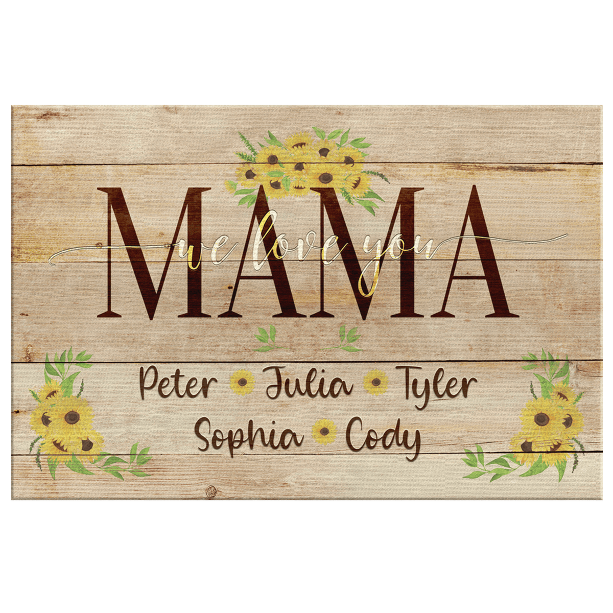Personalized Mama - We Love You Canvas Wall Art – Gift for Mom