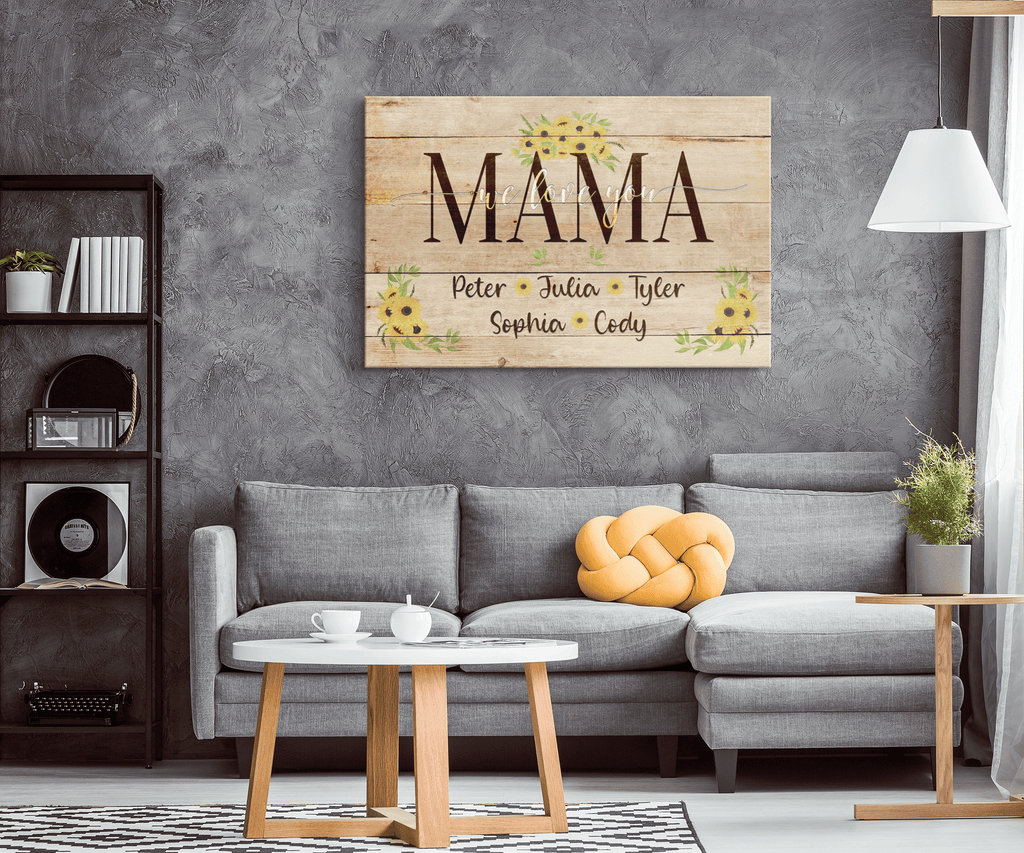 Personalized Mama - We Love You Canvas Wall Art – Gift for Mom