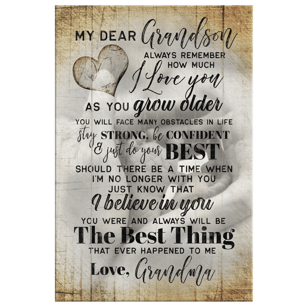 Personalized My Dear Grandson - I Love You Canvas Wall Art – Gift for Grandson