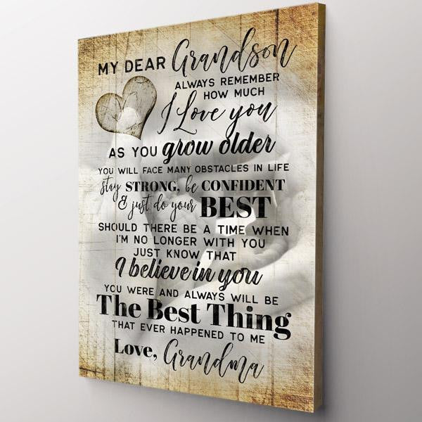 Personalized My Dear Grandson - I Love You Canvas Wall Art – Gift for Grandson