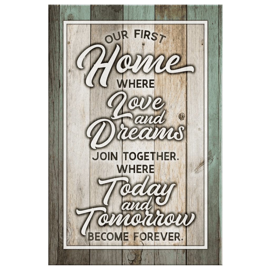 Our First Home Canvas Wall Art – Housewarming Gift