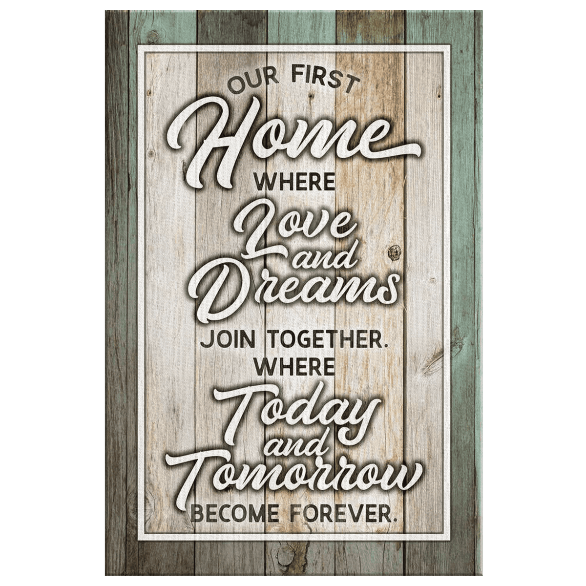 Our First Home Canvas Wall Art – Housewarming Gift