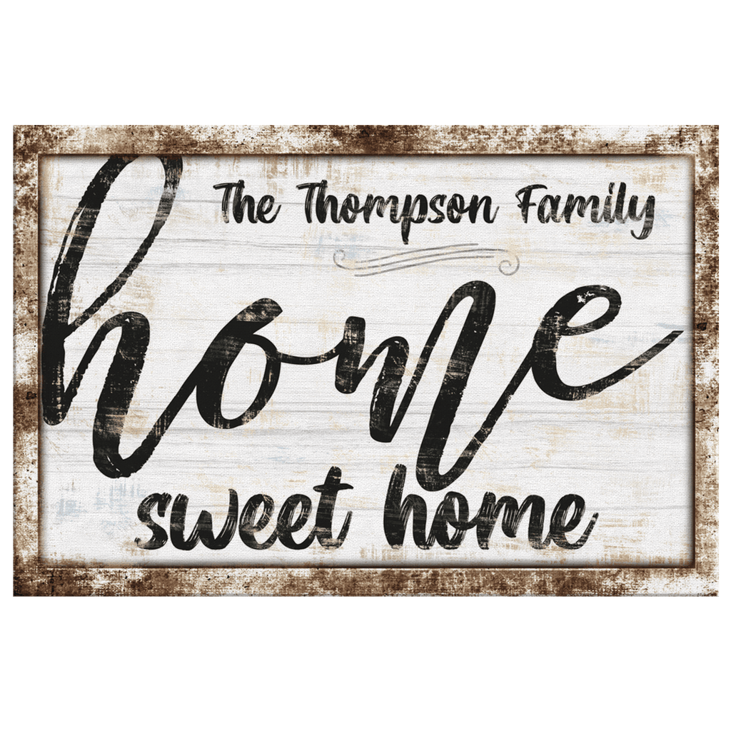 Personalized Family Home Sweet Home Rustic Canvas Wall Art – Family Home Decor