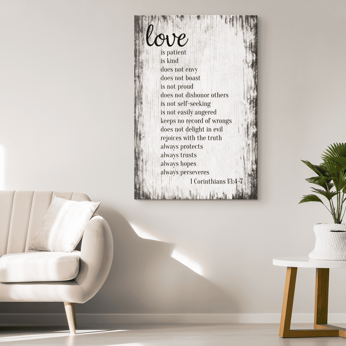 Love Is Patient, Love Is Kind Corinthians Canvas Wall Art – Christian Wall Decor