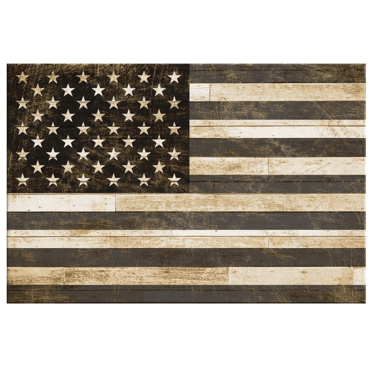Black And White American Flag Canvas Wall Art – Patriotic Wall Decor