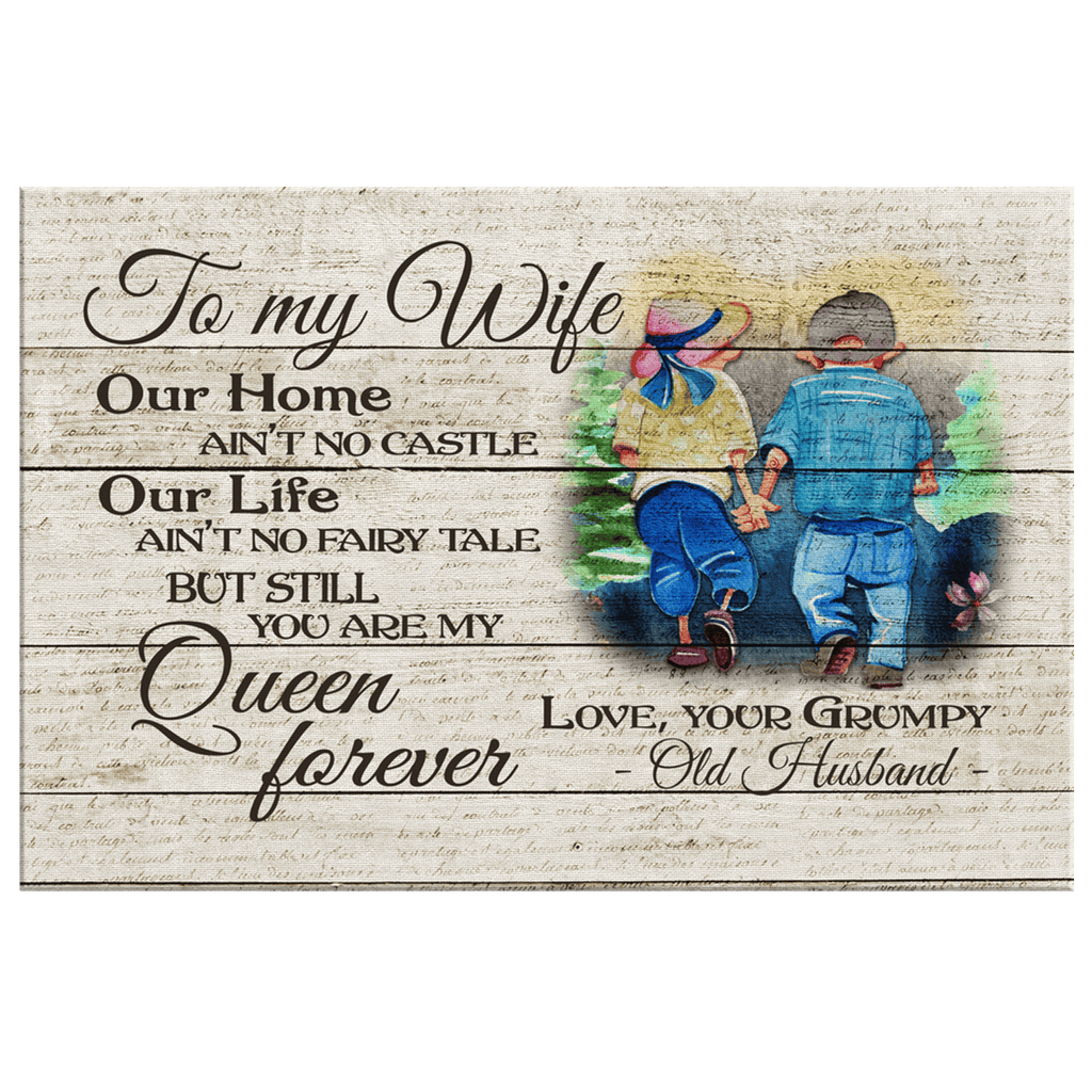To My Wife - You Are My Queen Forever Canvas Wall Art – Couple Gift