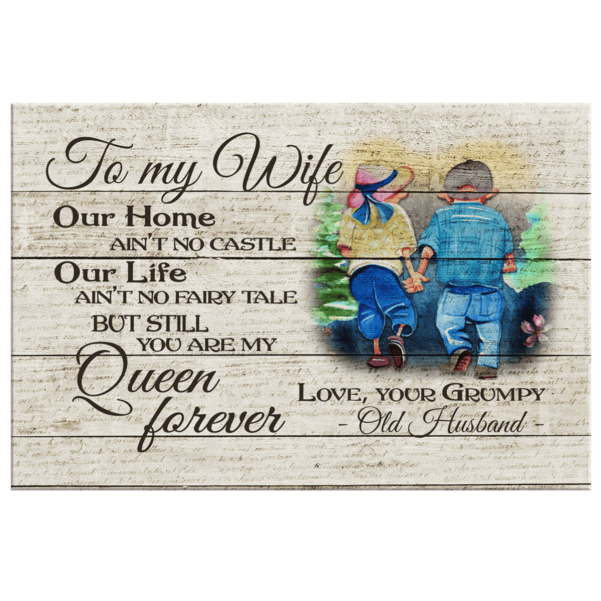 To My Wife - You Are My Queen Forever Canvas Wall Art – Couple Gift