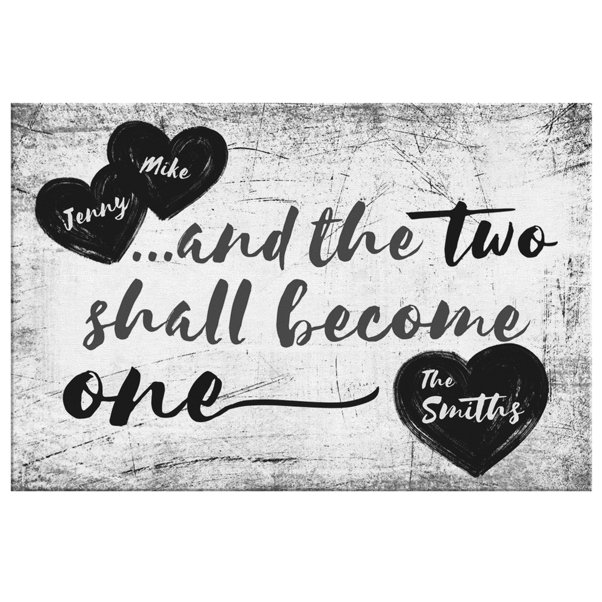 Personalized And The Two Shall Become One Canvas Wall Art – Wedding Gift