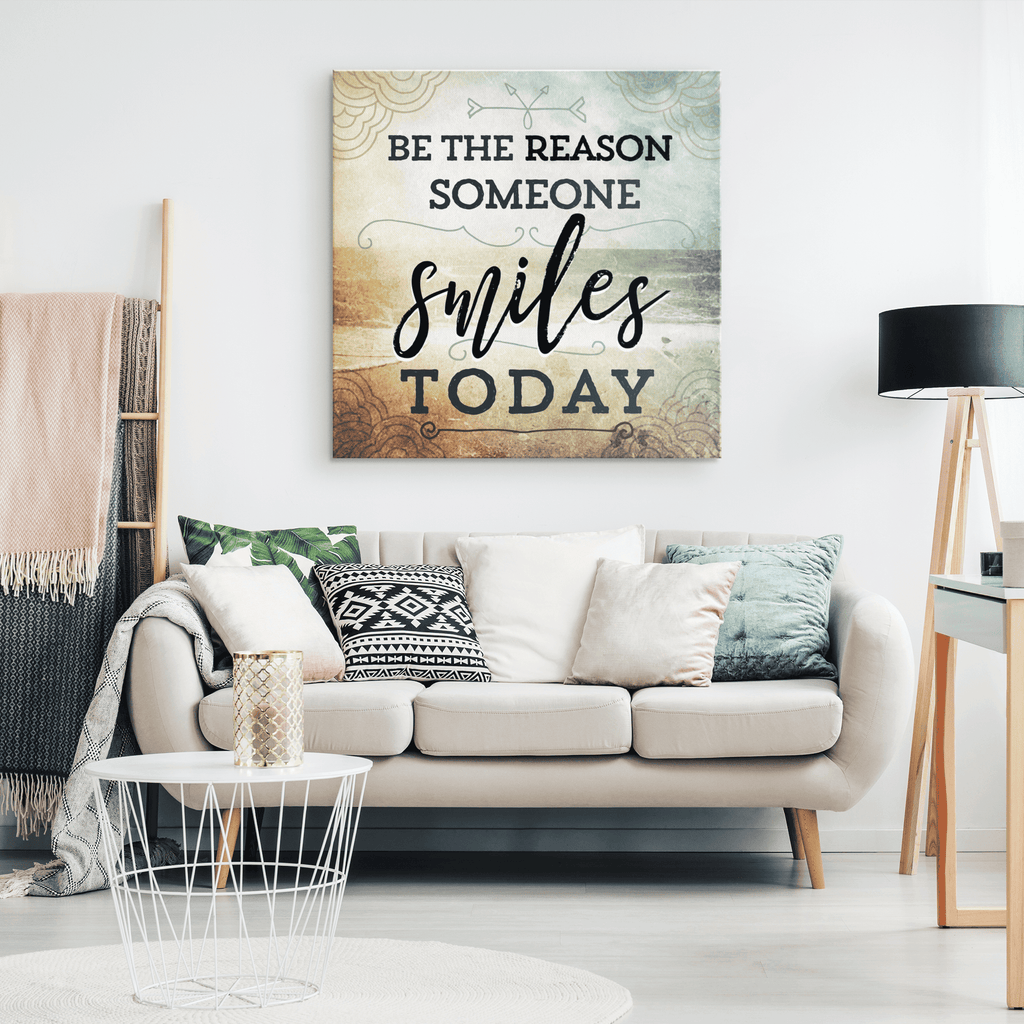Be The Reason Someone Smiles Today Canvas Wall Art – Inspirational Wall Decor