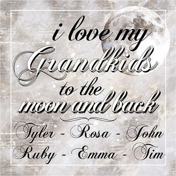 Personalized I Love My Grandkids To The Moon And Back Canvas Wall Art – Gift for Grandparents