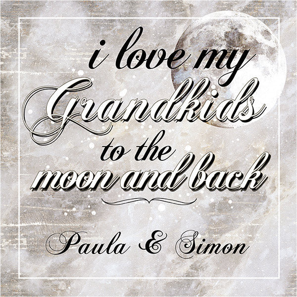 Personalized I Love My Grandkids To The Moon And Back Canvas Wall Art – Gift for Grandparents