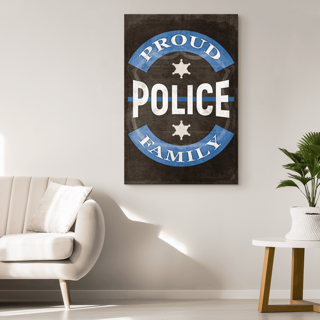 Proud Police Family Canvas Wall Art – Family Home Decor