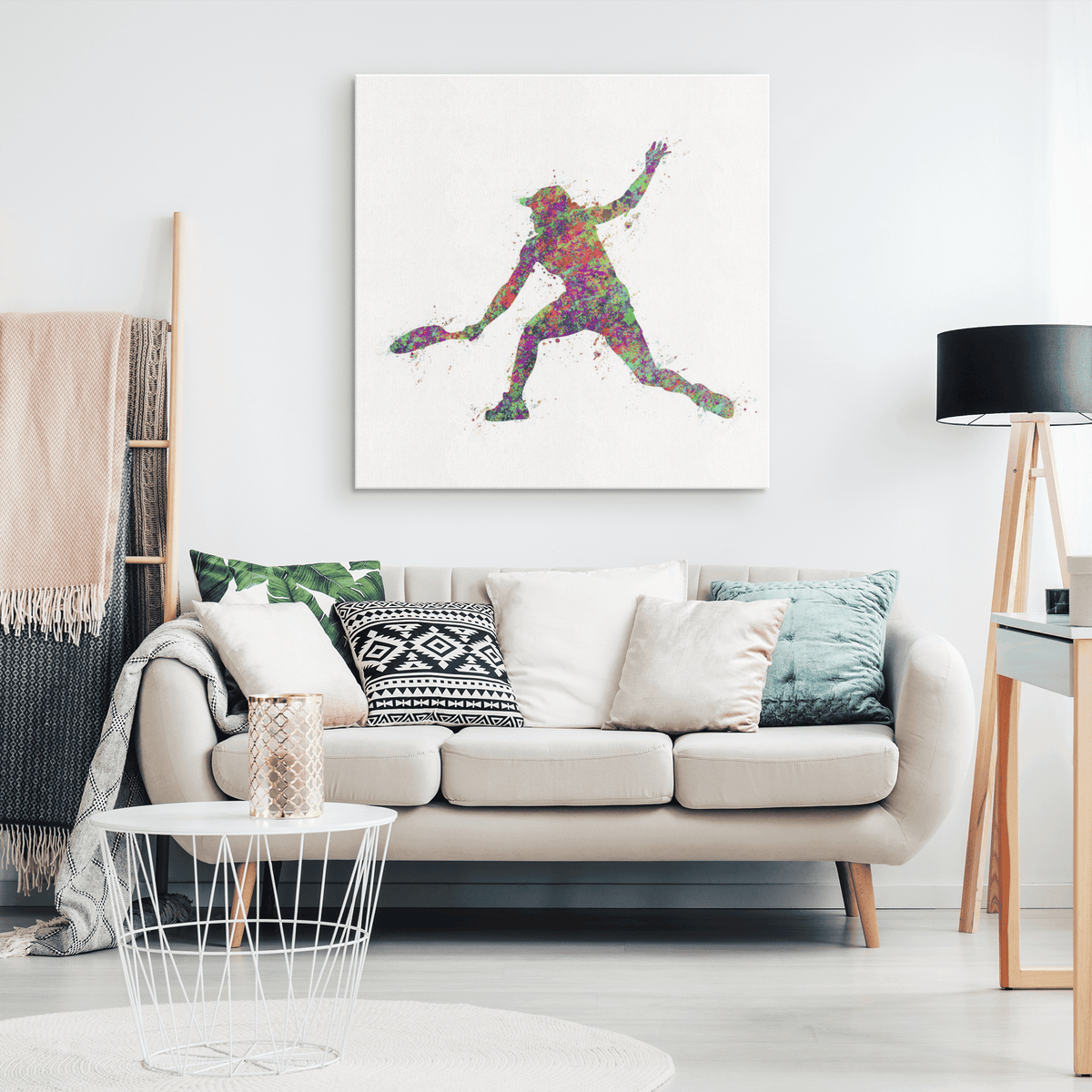 Watercolor Tennis Canvas Wall Art – Sports Wall Decor