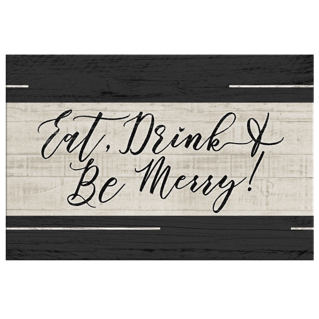 Personalized Eat, Drink & Be Merry Canvas Wall Art – Christmas Decor