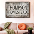 Personalized Homestead Thankful, Grateful, Blessed Canvas Wall Art – Christian Wall Decor