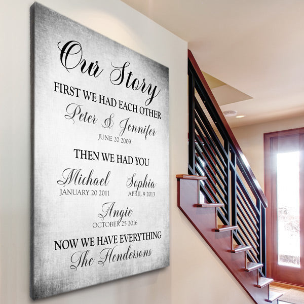 Personalized Our Story - First We Had Each Other Canvas Wall Art – Couple Gift
