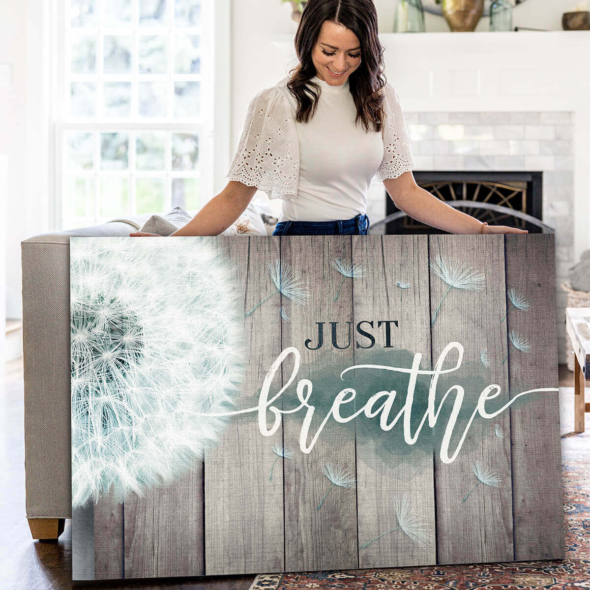 Just Breathe Canvas Wall Art – Bedroom Decor