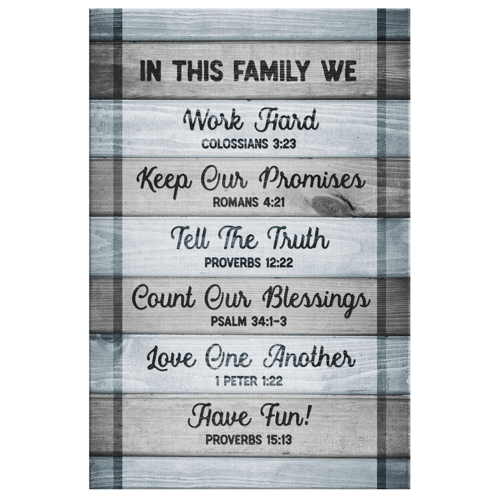In This Family Bible Quotes Canvas Wall Art – Christian Wall Decor