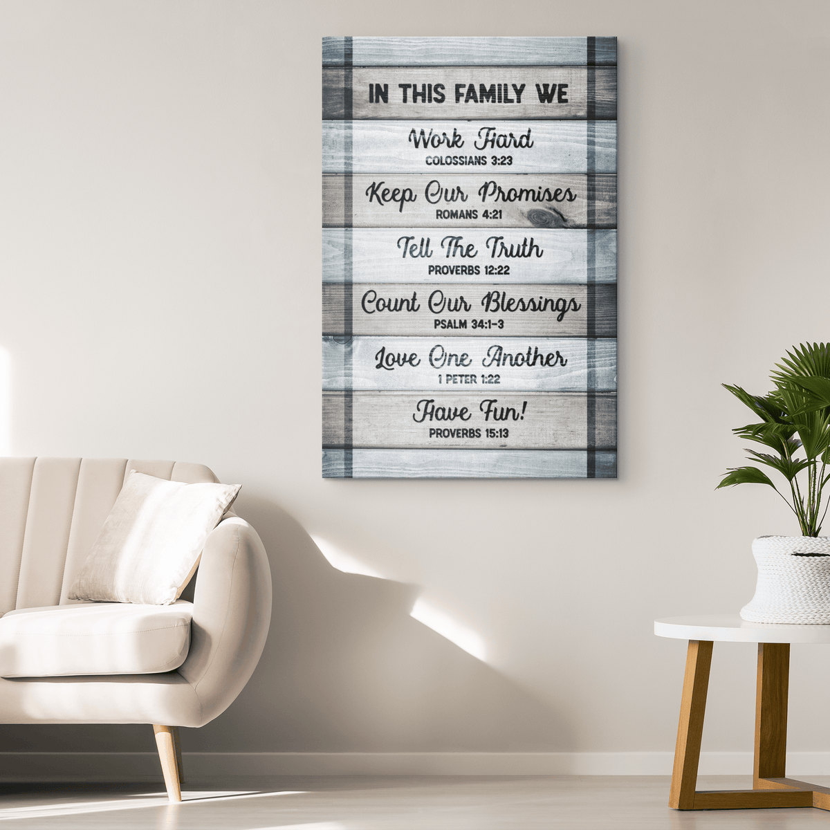 In This Family Bible Quotes Canvas Wall Art – Christian Wall Decor