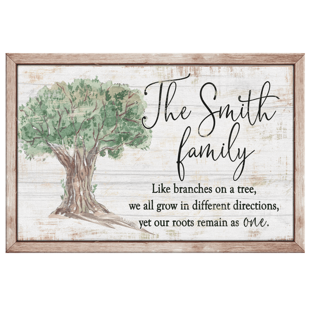 Personalized Family - Roots Remain As One Rustic Canvas Wall Art – Family Home Decor