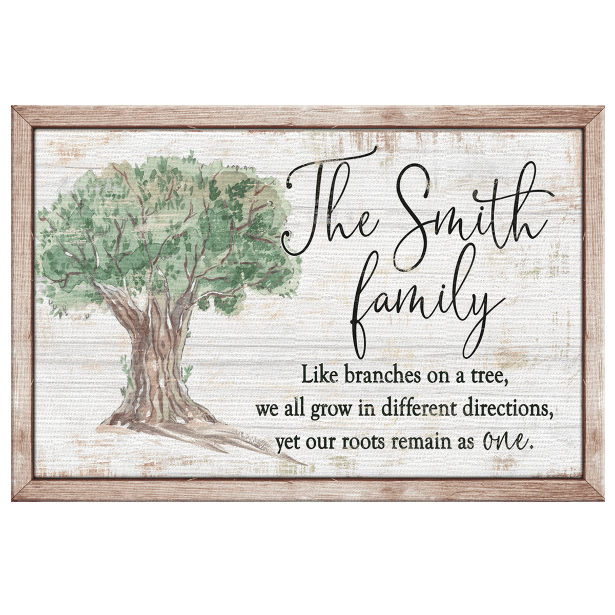 Personalized Family - Roots Remain As One Rustic Canvas Wall Art – Family Home Decor