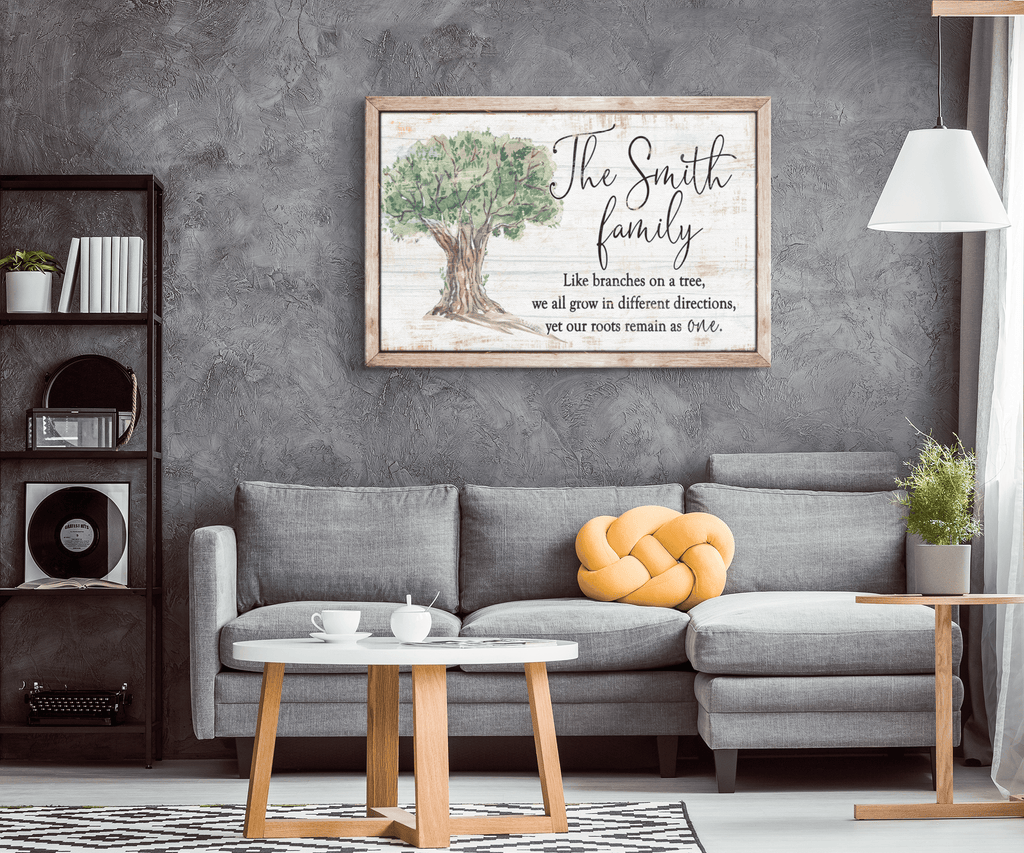 Personalized Family - Roots Remain As One Rustic Canvas Wall Art – Family Home Decor