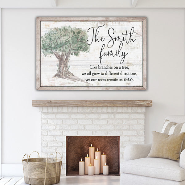 Personalized Family - Roots Remain As One Rustic Canvas Wall Art – Family Home Decor