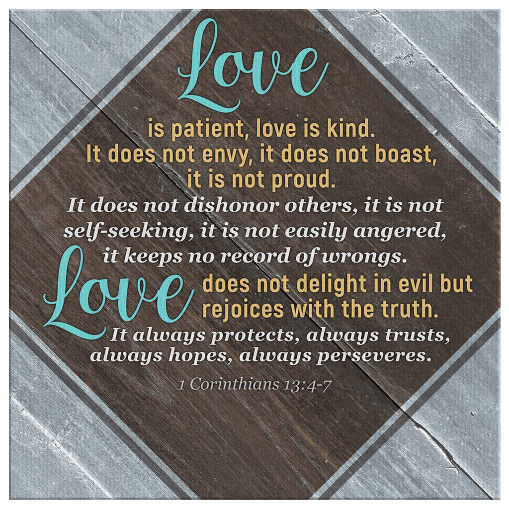 Personalized Love Is Patient Canvas Wall Art – Couple Gift